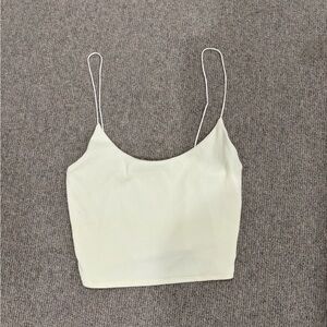 Zara Basic White Spaghetti Strap Ribbed Tank Top